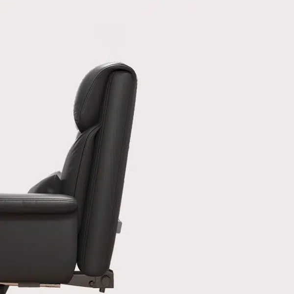 Modern Minimalist Leather Metal Rectangular Square Desk Chair Backrest Armrest Footrest For Home Office - Image 9