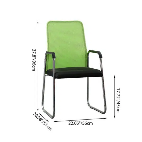 Modern Minimalist Fabric Steel Square Rectangular Desk Chair Backrest Armrest For Home Office - Image 7