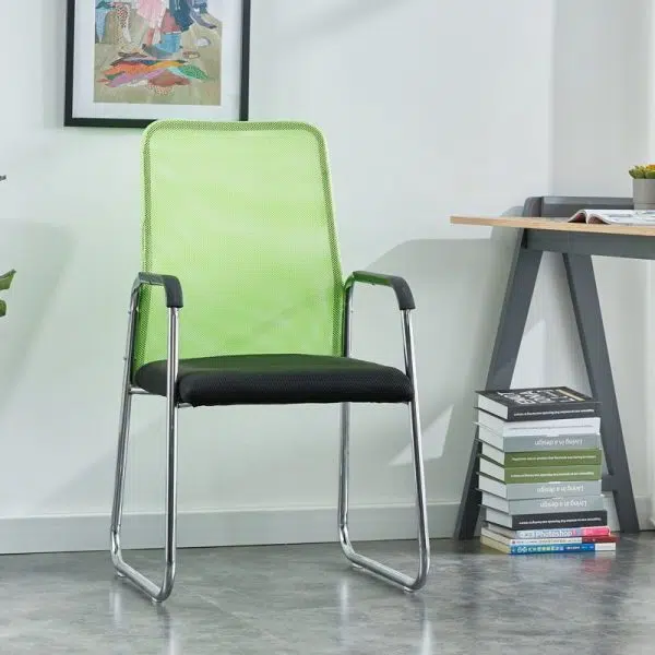 Modern Minimalist Fabric Steel Square Rectangular Desk Chair Backrest Armrest For Home Office - Image 11