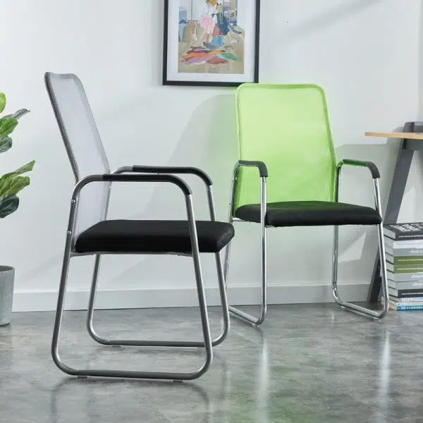 Modern Minimalist Fabric Steel Square Rectangular Desk Chair Backrest Armrest For Home Office - Image 13