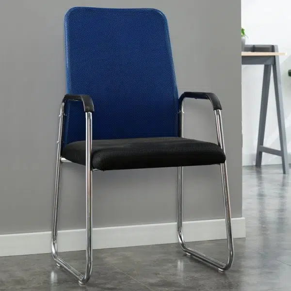 Modern Minimalist Fabric Steel Square Rectangular Desk Chair Backrest Armrest For Home Office - Image 3