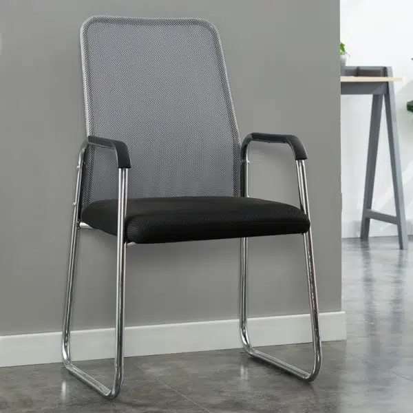 Modern Minimalist Fabric Steel Square Rectangular Desk Chair Backrest Armrest For Home Office - Image 4