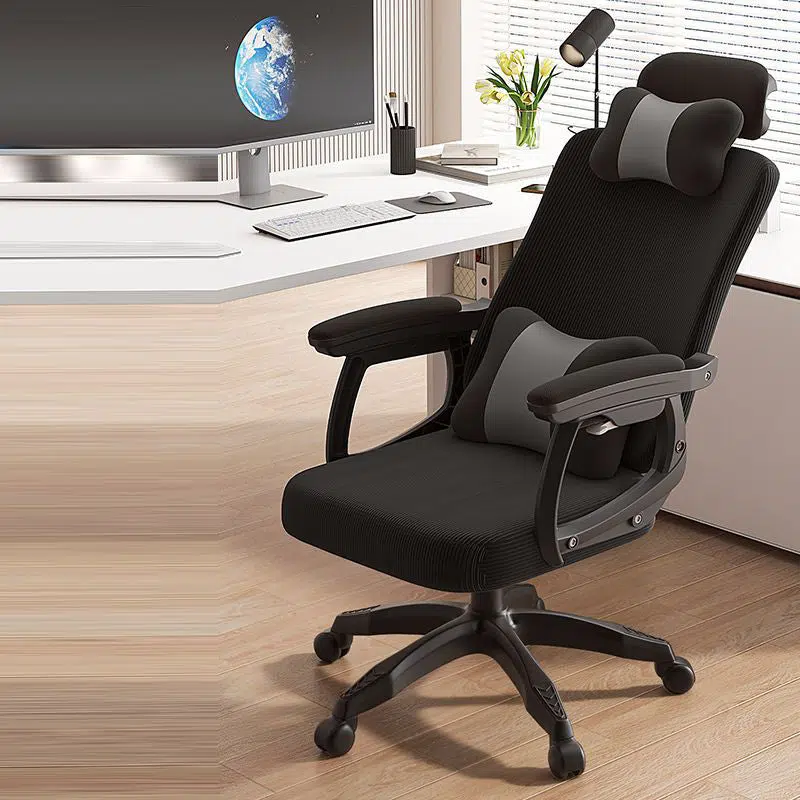 DFM-Chair-FJ00250-1.jpg Modern Minimalist Fabric Nylon Square Rectangular Desk Chair Backrest Armrest Footrest For Home Office - Image 1