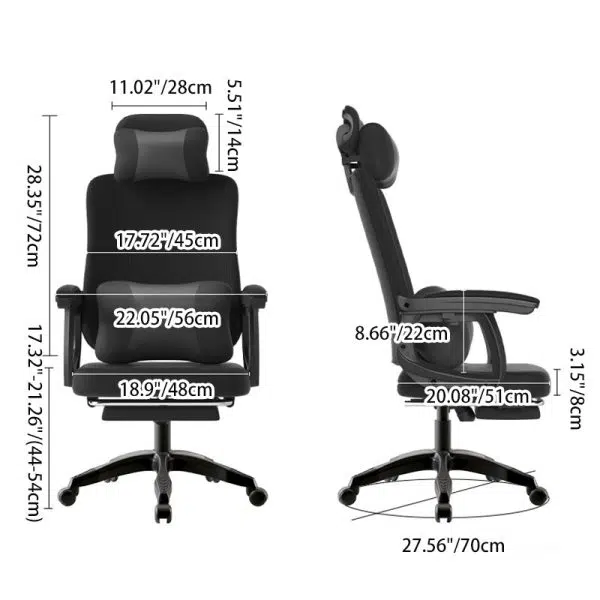 Modern Minimalist Fabric Nylon Square Rectangular Desk Chair Backrest Armrest Footrest For Home Office - Image 5