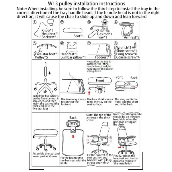 Modern Minimalist Fabric Nylon Square Rectangular Desk Chair Backrest Armrest Footrest For Home Office - Image 6