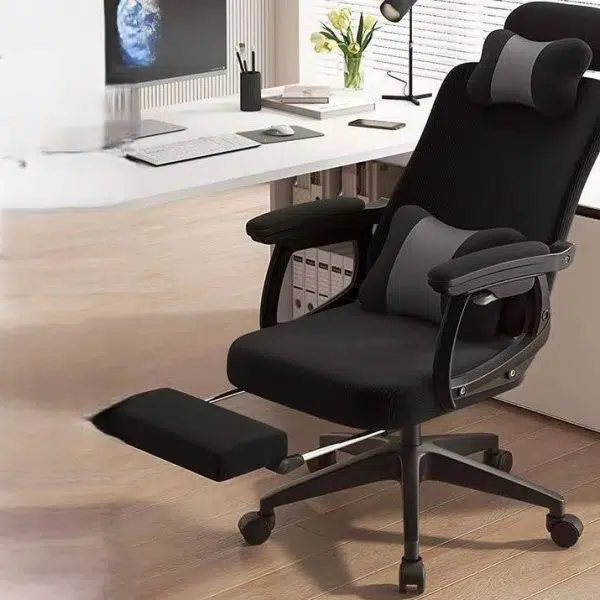 Modern Minimalist Fabric Nylon Square Rectangular Desk Chair Backrest Armrest Footrest For Home Office - Image 3