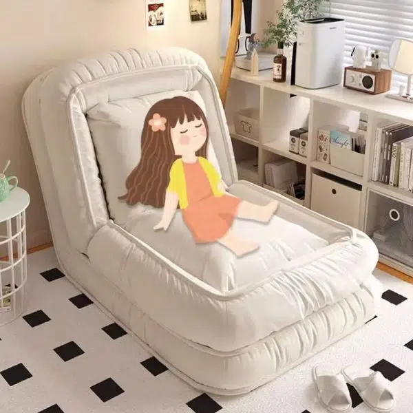 Modern Minimalist Fabric Iron Rectangle Accent Chair Backrest For Living Room - Image 10