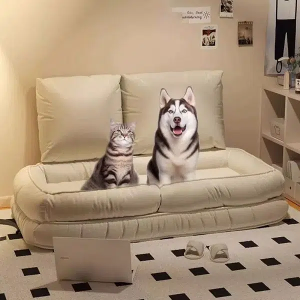 Modern Minimalist Fabric Iron Rectangle Accent Chair Backrest For Living Room - Image 11