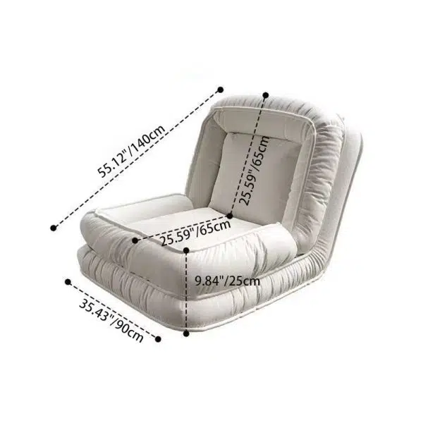 Modern Minimalist Fabric Iron Rectangle Accent Chair Backrest For Living Room - Image 5