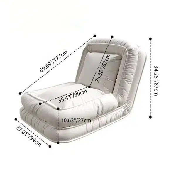 Modern Minimalist Fabric Iron Rectangle Accent Chair Backrest For Living Room - Image 6