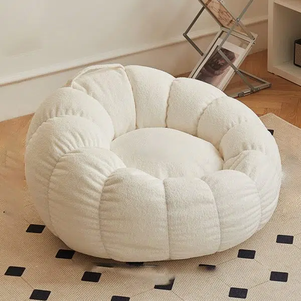 Contemporary Scandinavian Snowflake Velvet Orb Cylinder Accent Chair Backrest Armrest Footrest For Living Room - Image 3