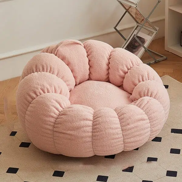 Contemporary Scandinavian Snowflake Velvet Orb Cylinder Accent Chair Backrest Armrest Footrest For Living Room - Image 2