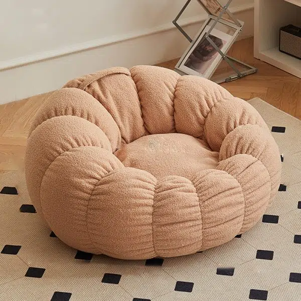 Contemporary Scandinavian Snowflake Velvet Orb Cylinder Accent Chair Backrest Armrest Footrest For Living Room