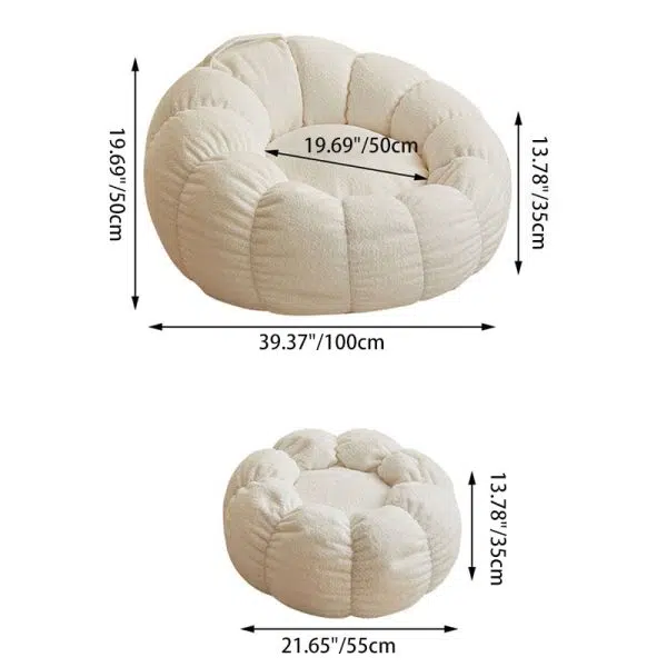 Contemporary Scandinavian Snowflake Velvet Orb Cylinder Accent Chair Backrest Armrest Footrest For Living Room - Image 7