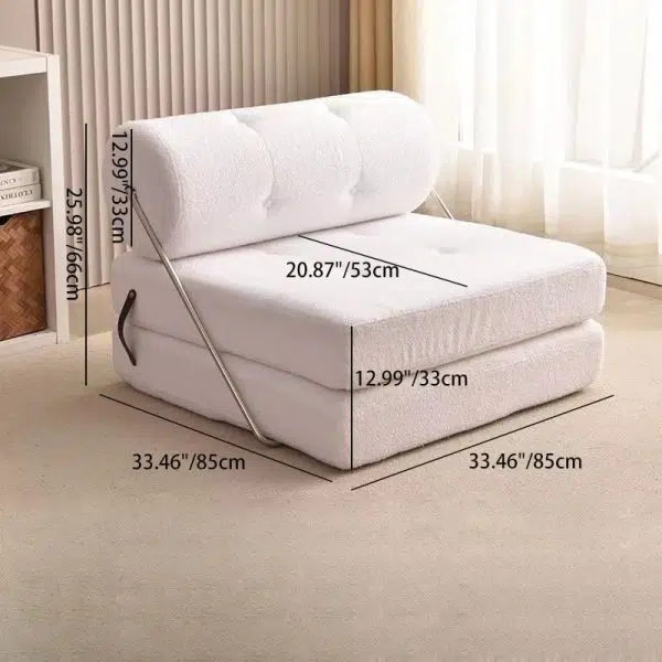 Contemporary Scandinavian Velvet Leather Stainless Steel Rectangle Square Cylinder Accent Chair Backrest For Living Room - Image 5