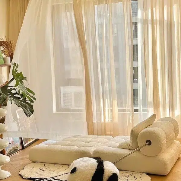 Contemporary Scandinavian Velvet Leather Stainless Steel Rectangle Square Cylinder Accent Chair Backrest For Living Room - Image 7