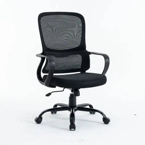 Modern Minimalist Fabric Plastic Nylon Square Rectangular Desk Chair Backrest Armrest For Home Office - Image 2