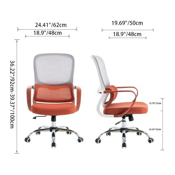 Modern Minimalist Fabric Plastic Nylon Square Rectangular Desk Chair Backrest Armrest For Home Office - Image 4