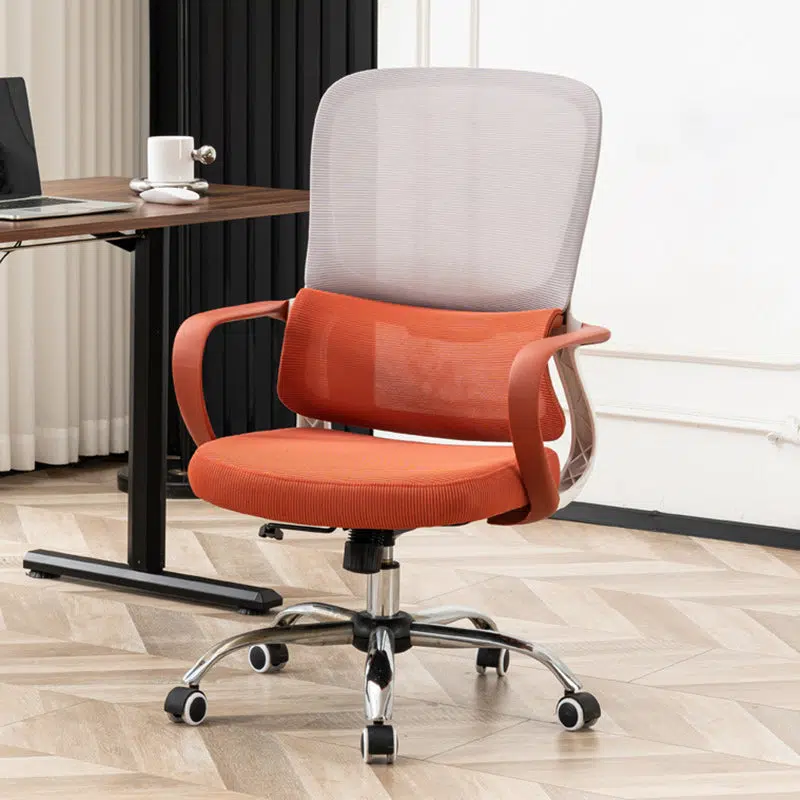 DFM-Chair-FJ00267-12.jpg Modern Minimalist Fabric Plastic Nylon Square Rectangular Desk Chair Backrest Armrest For Home Office - Image 1