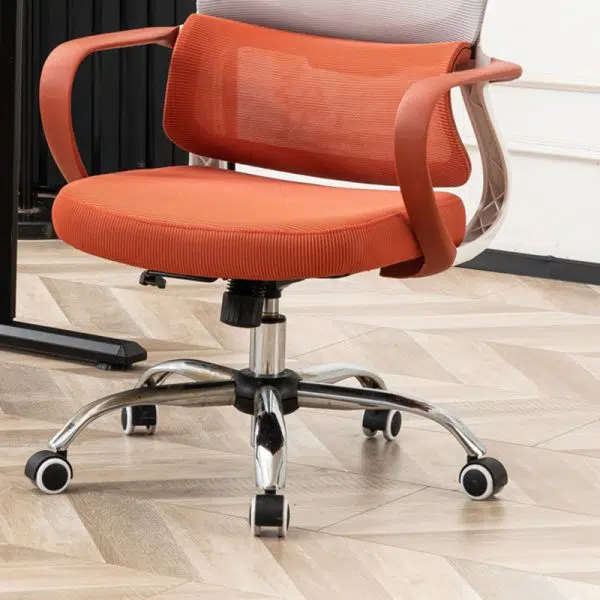 Modern Minimalist Fabric Plastic Nylon Square Rectangular Desk Chair Backrest Armrest For Home Office - Image 7