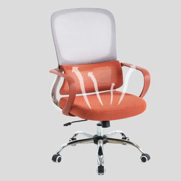 Modern Minimalist Fabric Plastic Nylon Square Rectangular Desk Chair Backrest Armrest For Home Office - Image 3