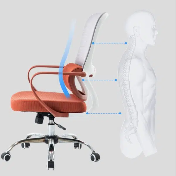 Modern Minimalist Fabric Plastic Nylon Square Rectangular Desk Chair Backrest Armrest For Home Office - Image 10