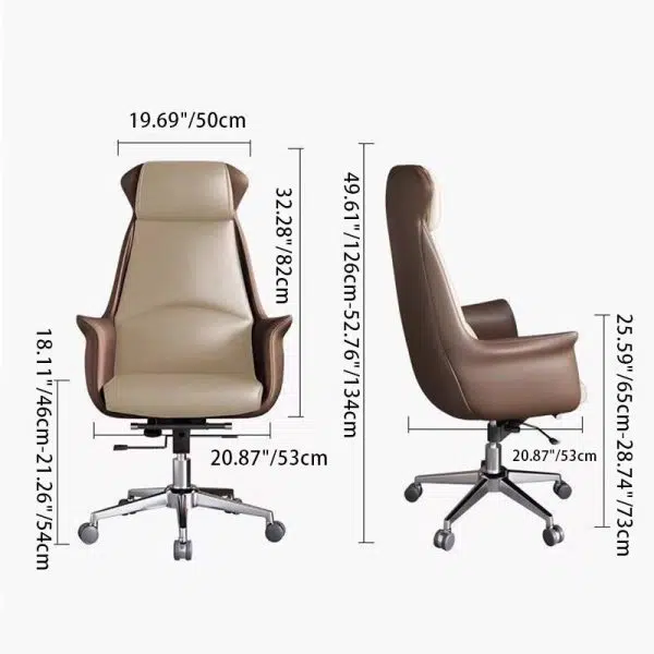 Modern Minimalist Leather Steel Rectangle Square Triangle Desk Chair Backrest Armrest For Home Office - Image 3