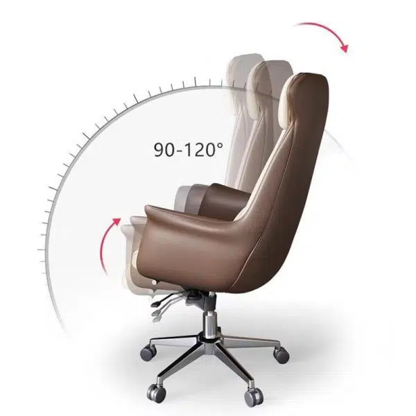 Modern Minimalist Leather Steel Rectangle Square Triangle Desk Chair Backrest Armrest For Home Office - Image 5