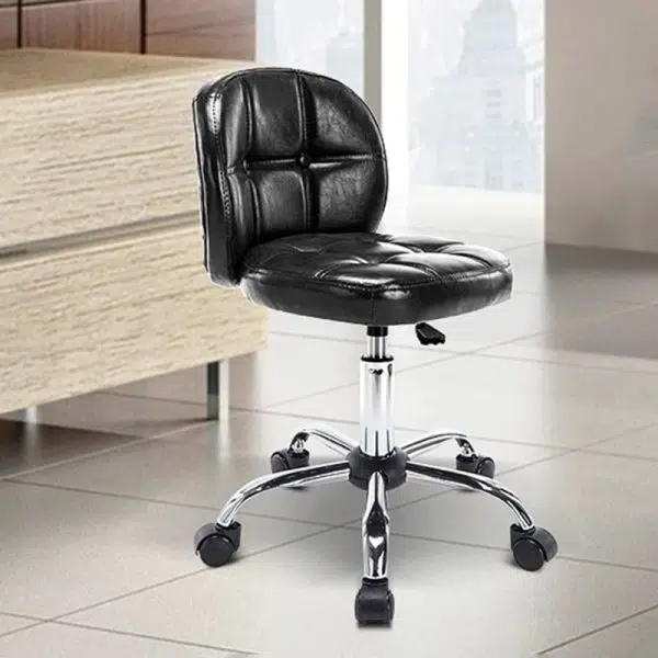 Contemporary Scandinavian Leather Metal Square Oval Round Mini Desk Chair Backrest For Home Office - Image 10