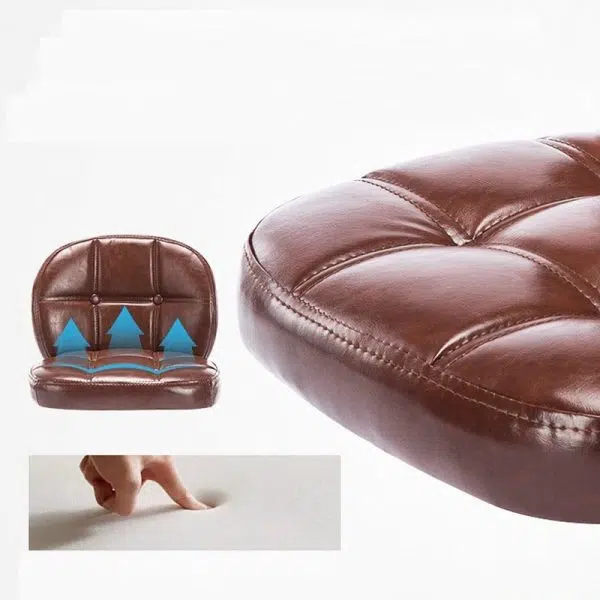 Contemporary Scandinavian Leather Metal Square Oval Round Mini Desk Chair Backrest For Home Office - Image 7