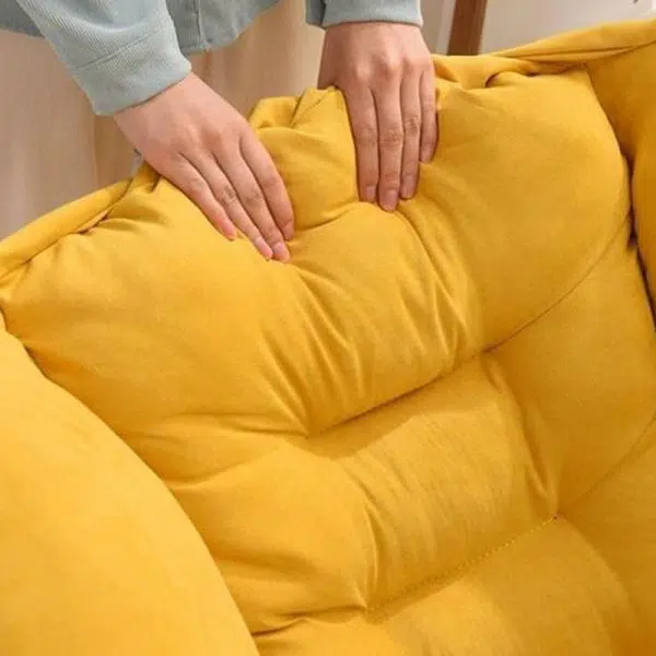 Modern Minimalist Velvet Steel Rectangular Accent Chair Backrest Armrest Footrest For Living Room - Image 20