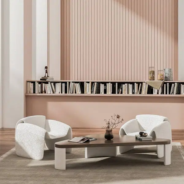 Contemporary Scandinavian Velvet Iron M-shaped Arc Accent Chair Backrest Armrest For Living Room - Image 10