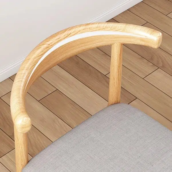 Contemporary Scandinavian Solid Wood PU Fabric Square Cylinder Dining Chair Backrest For Dining Room - Image 6