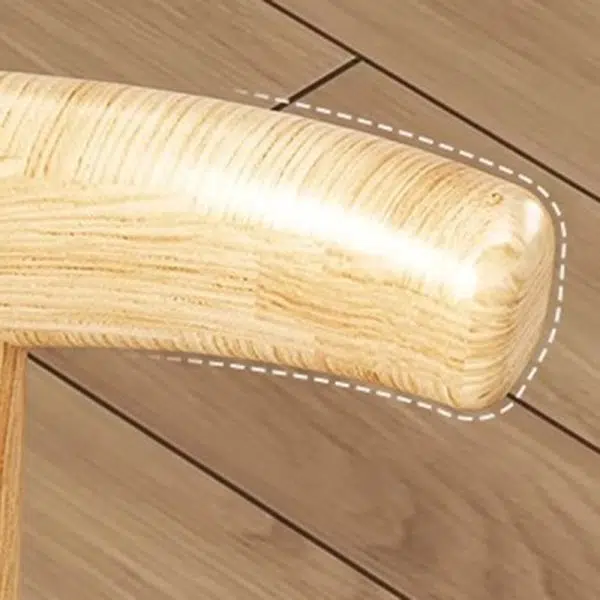 Contemporary Scandinavian Solid Wood PU Fabric Square Cylinder Dining Chair Backrest For Dining Room - Image 7