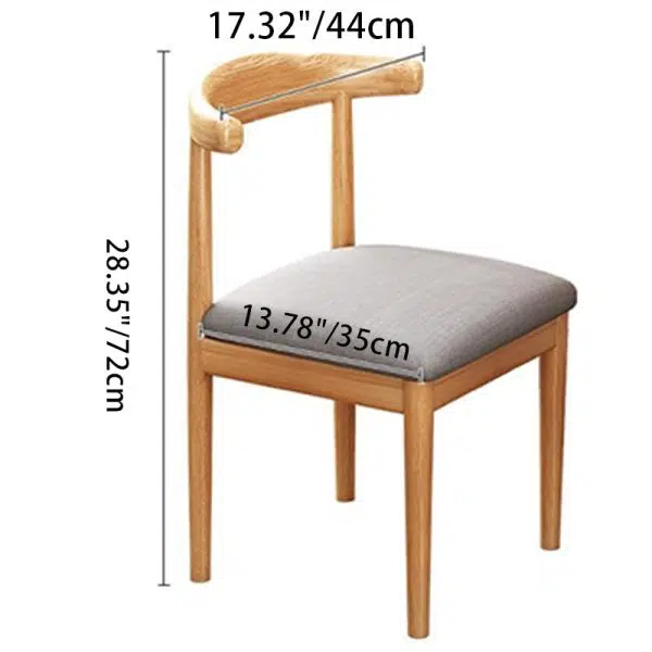 Contemporary Scandinavian Solid Wood PU Fabric Square Cylinder Dining Chair Backrest For Dining Room - Image 5