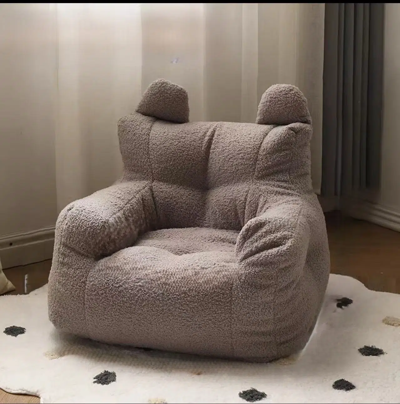 DFM-Chair-FJ00282-12.jpg Contemporary Creations Velvet Fabric EPP Particles Square Rectangle Rabbit Ears Accent Chair Backrest Armrest For Living Room - Image 12