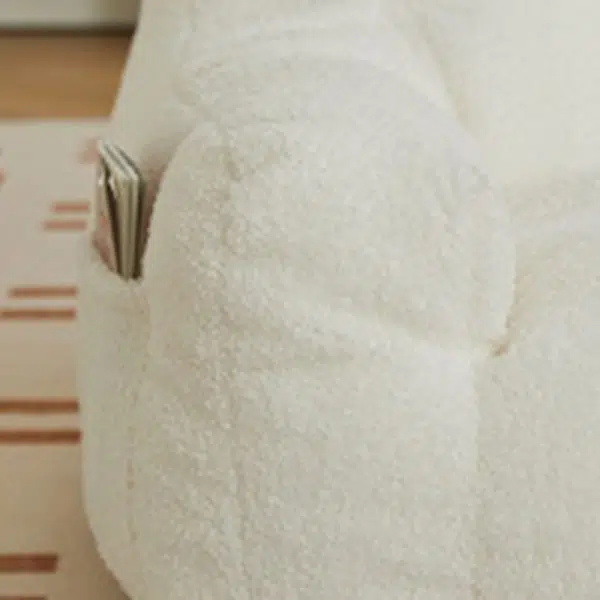 Contemporary Creations Velvet Fabric EPP Particles Square Rectangle Rabbit Ears Accent Chair Backrest Armrest For Living Room - Image 7