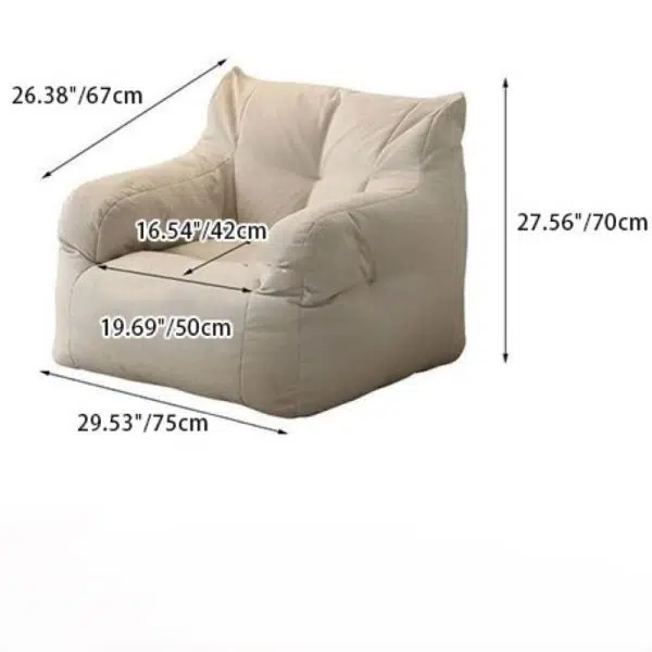 Contemporary Scandinavian Fabric EPS Particles Rectangle Plaid Sofa Backrest Armrest For Living Room - Image 3