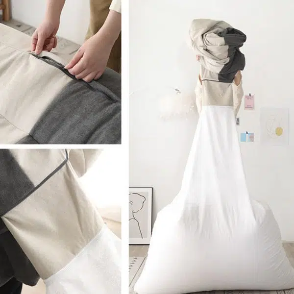 Contemporary Scandinavian Fabric EPS Particles Rectangle Plaid Sofa Backrest Armrest For Living Room - Image 5