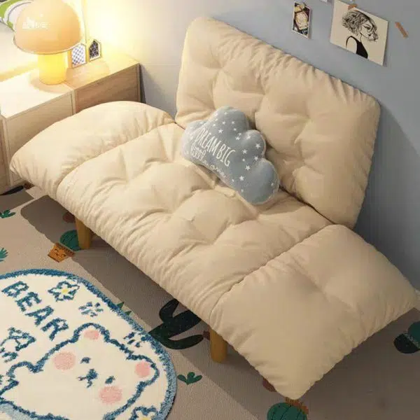 Contemporary Scandinavian Fabric Solid Wood Rectangle Lattice Cylindrical Leg Sofa Backrest Armrest For Living Room - Image 13