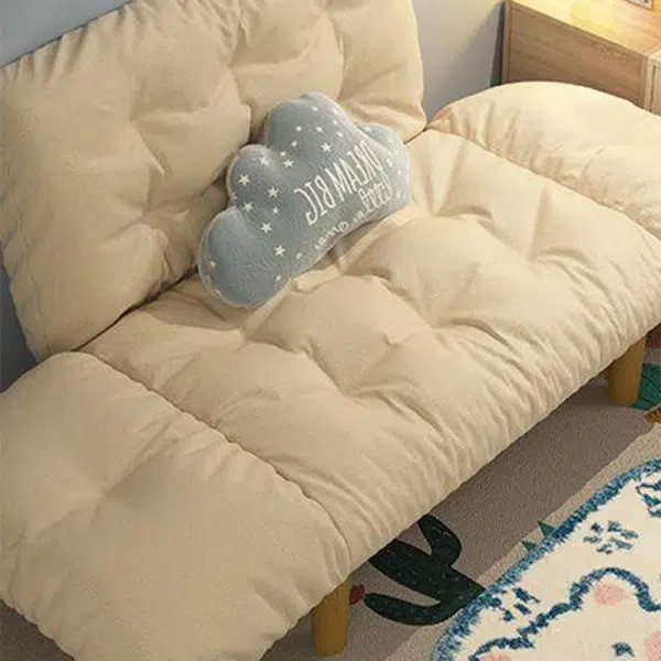 Contemporary Scandinavian Fabric Solid Wood Rectangle Lattice Cylindrical Leg Sofa Backrest Armrest For Living Room - Image 16