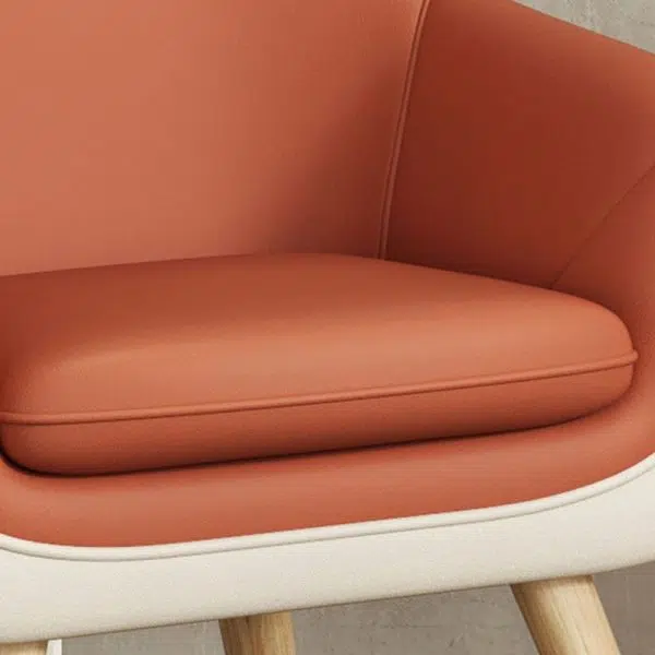 Modern Minimalist Fabric Solid Wood Rectangular Accent Chair Backrest Armrest For Living Room - Image 5