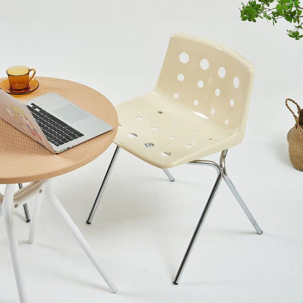 Contemporary Scandinavian PP Carbon Steel Rectangular Dining Chair Backrest For Dining Room - Image 7