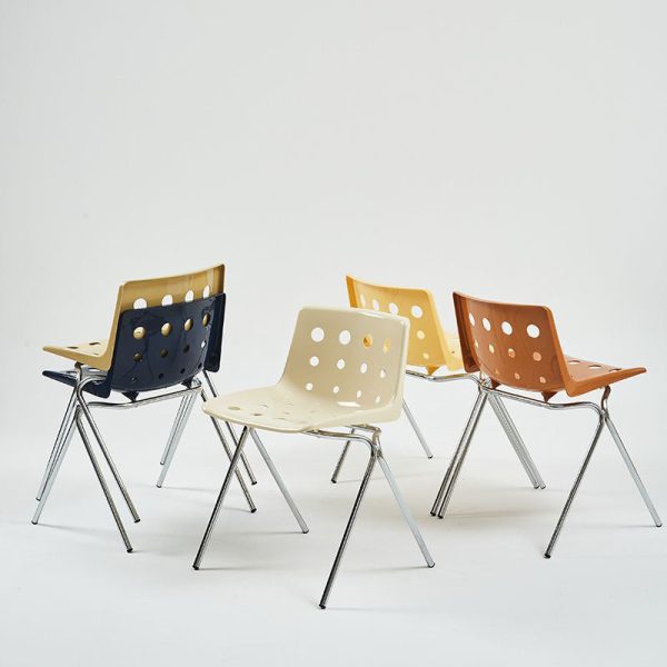 Contemporary Scandinavian PP Carbon Steel Rectangular Dining Chair Backrest For Dining Room - Image 13