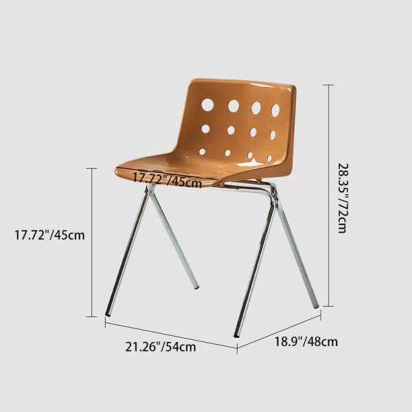 Contemporary Scandinavian PP Carbon Steel Rectangular Dining Chair Backrest For Dining Room - Image 8