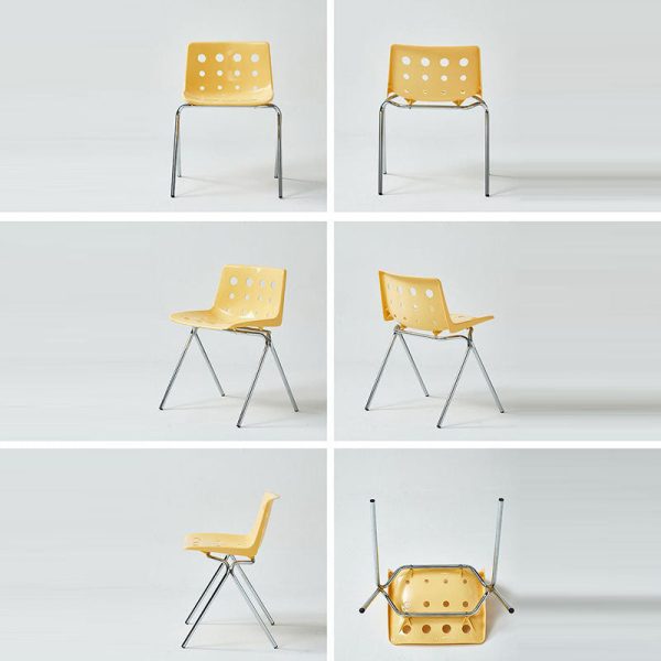 Contemporary Scandinavian PP Carbon Steel Rectangular Dining Chair Backrest For Dining Room - Image 15