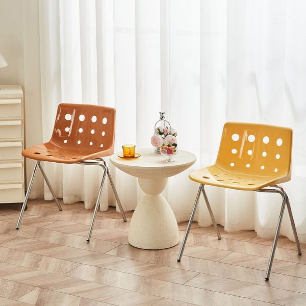 Contemporary Scandinavian PP Carbon Steel Rectangular Dining Chair Backrest For Dining Room - Image 17