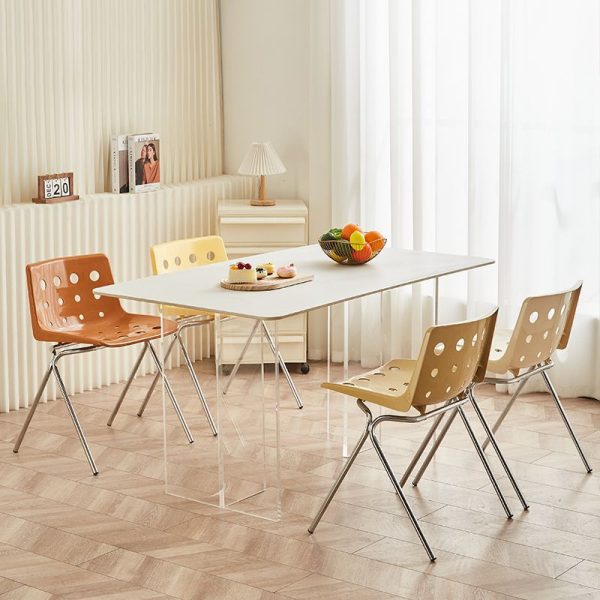 Contemporary Scandinavian PP Carbon Steel Rectangular Dining Chair Backrest For Dining Room - Image 18