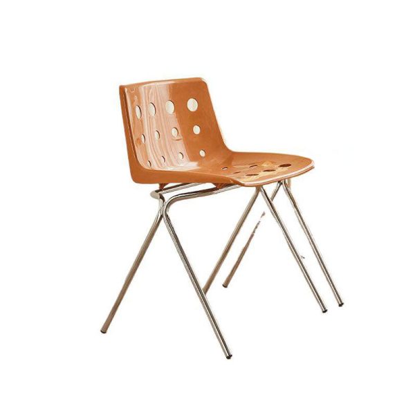 Contemporary Scandinavian PP Carbon Steel Rectangular Dining Chair Backrest For Dining Room - Image 12