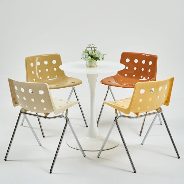 Contemporary Scandinavian PP Carbon Steel Rectangular Dining Chair Backrest For Dining Room - Image 22